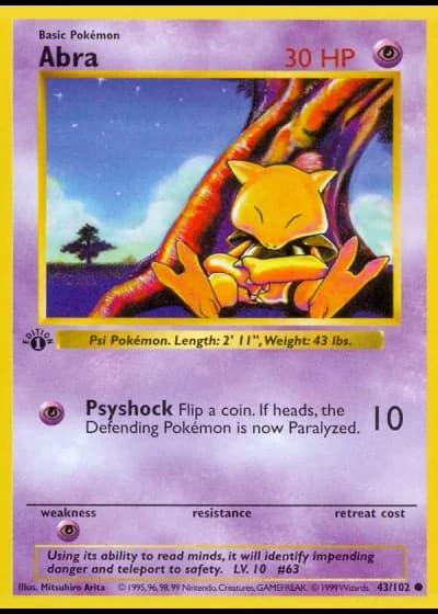 Abra #43/102 — Grundset