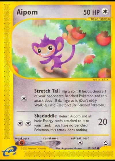Aipom #67/147 — Aquapolis