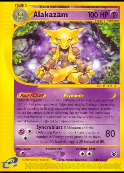 Alakazam #33/165 — Expedition Base Set