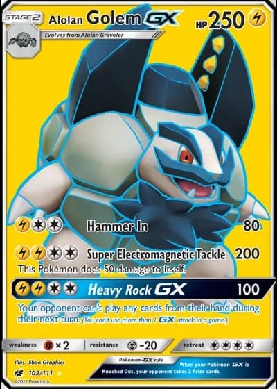 Alolan Golem GX #102/111 — Crimson Invasion