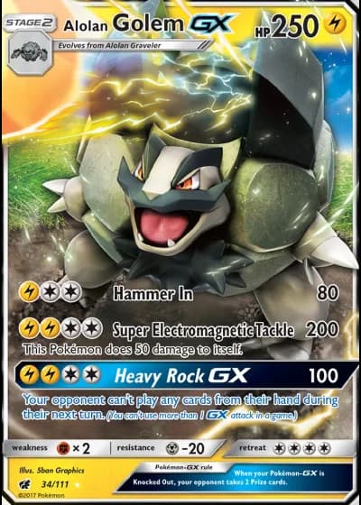 Alolan Golem GX #34/111 — Crimson Invasion