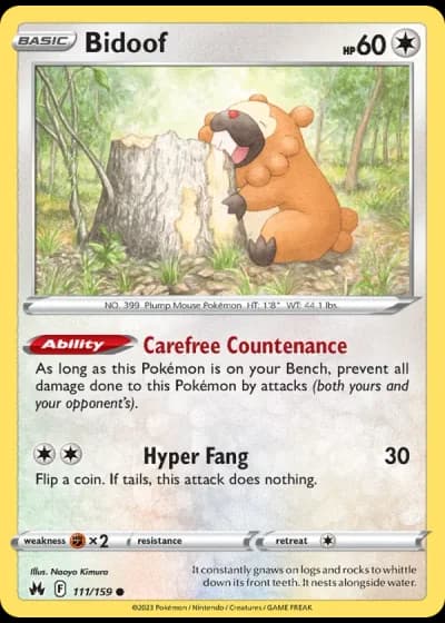 Bidoof #111/159 — Crown Zenith