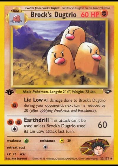 Brock's Dugtrio #22/132 — Gym Challenge