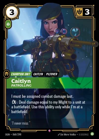 Caitlyn, Patrolling #068/352 — Origins