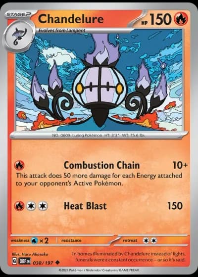 Chandelure #038/197 — Obsidian Flames