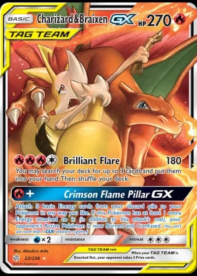 Charizard & Braixen GX #22/236 — Cosmic Eclipse