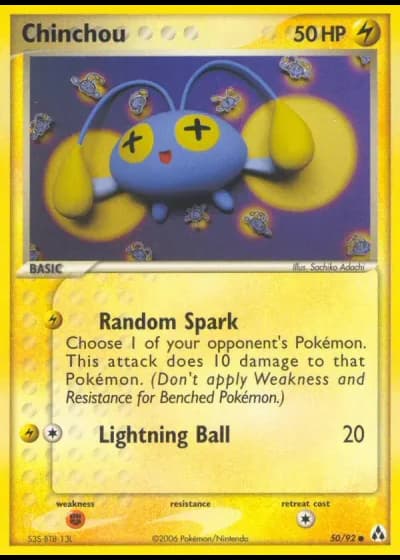 Chinchou #50/92 — EX La Leggenda di Mew