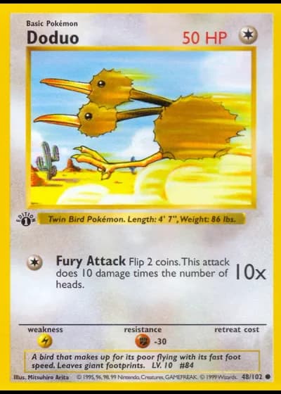 Doduo (1ª Edizione) #48/102 — Set Base (1ª Edizione)