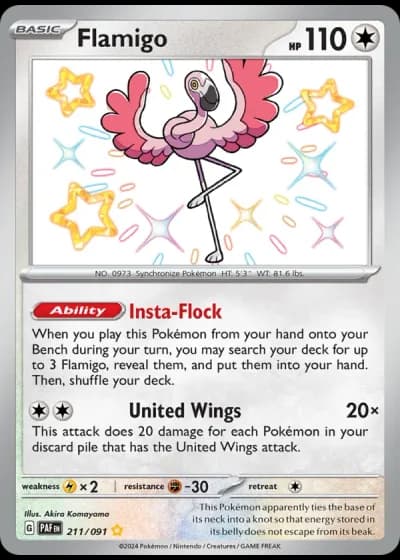 Flamigo #211/91 — Paldean Fates