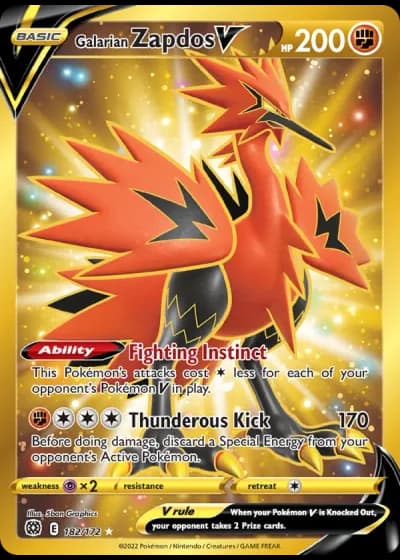 Galarian Zapdos V #182/172 — Brilliant Stars