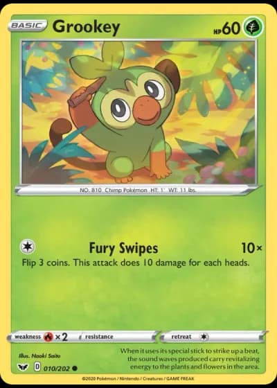 Grookey #10/202 — Sword & Shield