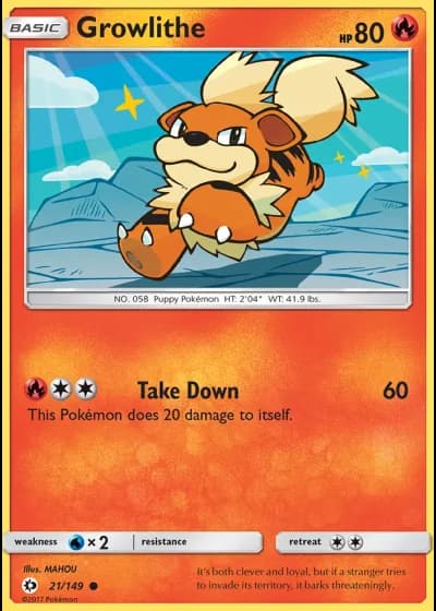 Growlithe #21/149 — Sun & Moon