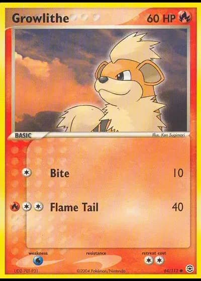 Growlithe #64/112 — EX RossoFuoco e VerdeFoglia
