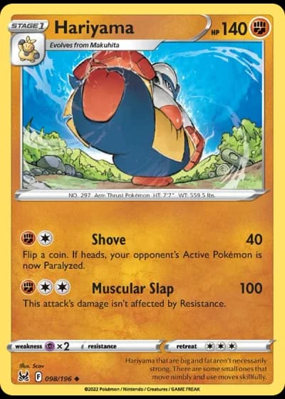 Hariyama #098/196 — Lost Origin