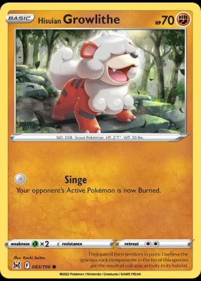 Hisuian Growlithe #083/196 — Lost Origin
