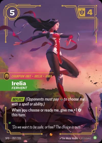 Irelia, Fervent #057/303 — Spiritforged