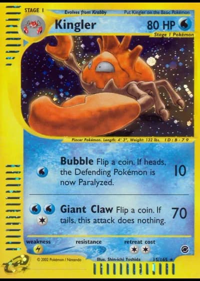 Kingler #15/165 — Expedition Base Set