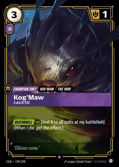 Kog'Maw, Caustic #190/352 — Origins