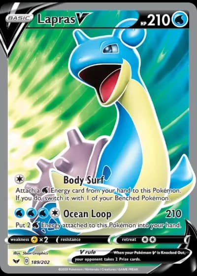 Lapras V #189/202 — Sword & Shield