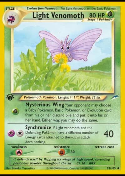Light Venomoth #53/105 — Neo Destiny