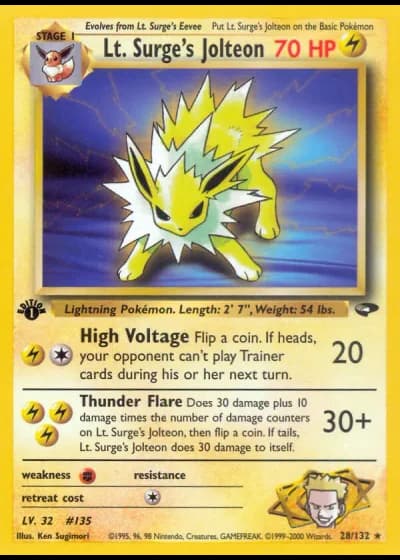Lt. Surge's Jolteon #28/132 — Gym Challenge