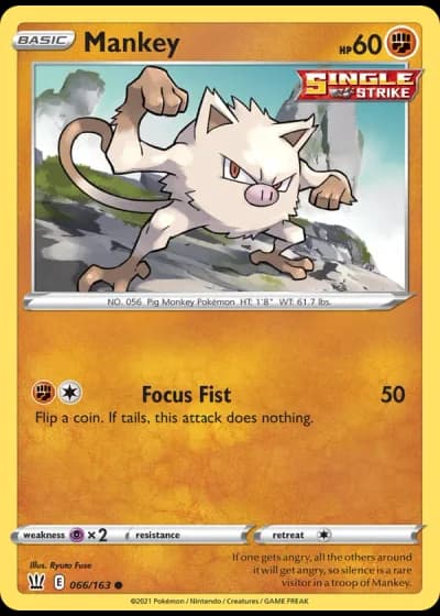 Mankey #66/163 — Battle Styles