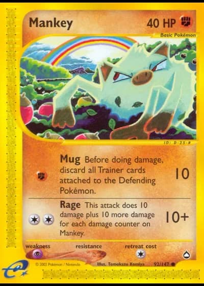 Mankey #92/147 — Aquapolis