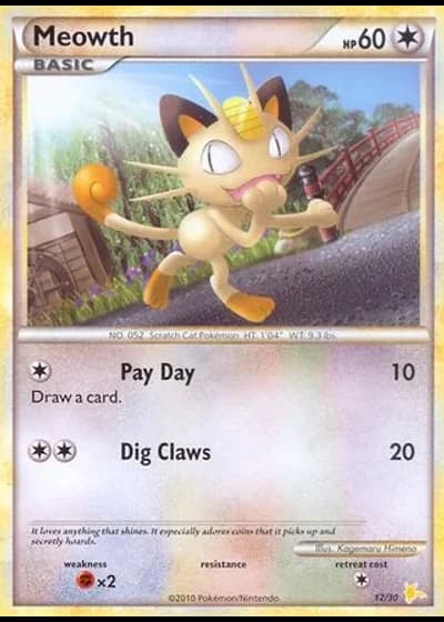 Meowth #12/30 — HS trainer Kit (Raichu)