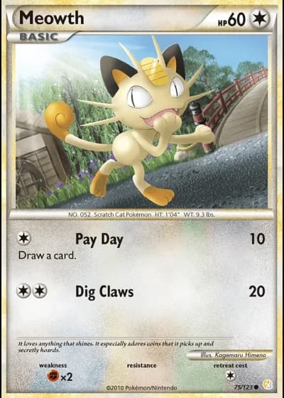Meowth #75/123 — HeartGold SoulSilver