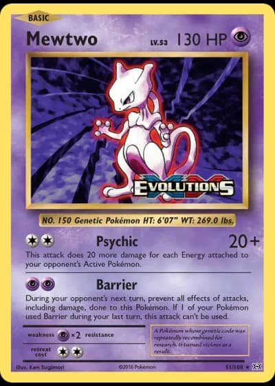 Mewtwo (STAFF Prerelease) #51/108 — Evolutions