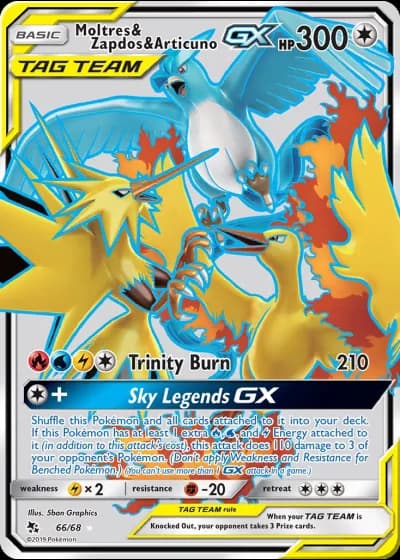 Moltres & Zapdos & Articuno GX #66/68 — Hidden Fates