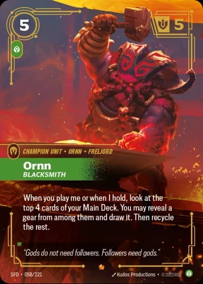 Ornn, Blacksmith #058/303 — Spiritforged