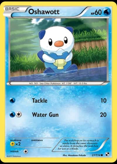 Oshawott #27/114 — Black & White