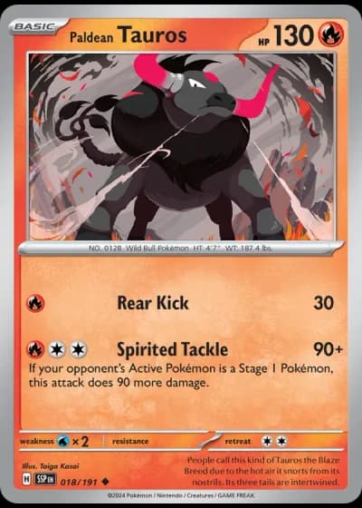 Paldean Tauros #018/191 — Surging Sparks