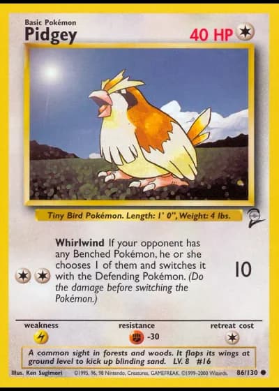 Pidgey #86/130 — Base Set 2