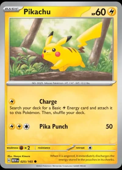 Pikachu #025/165 — 151
