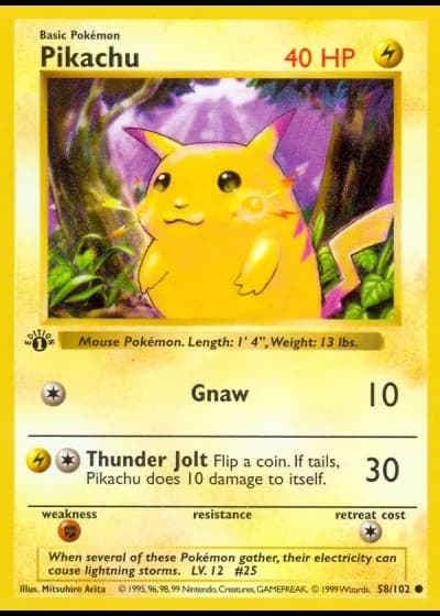 Pikachu #58/102 — Grundset