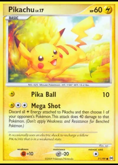 Pikachu #71/99 — Arceus
