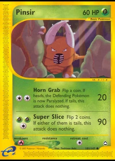 Pinsir #101/147 — Aquapolis