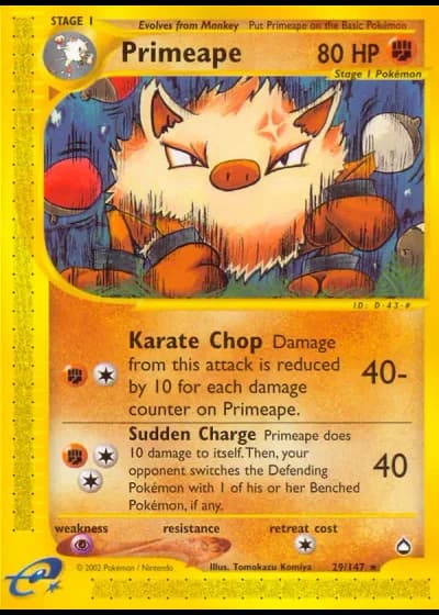Primeape #29/147 — Aquapolis