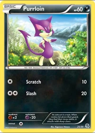 Purrloin #25/30 — BW trainer Kit (Zoroark)