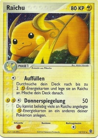 Raichu #12/112 — EX Feuerrot & Blattgrün