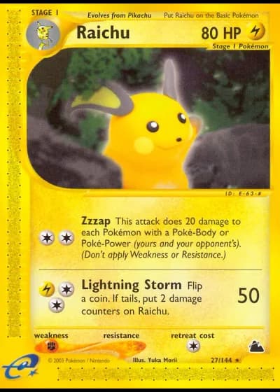 Raichu #27/144 — Skyridge