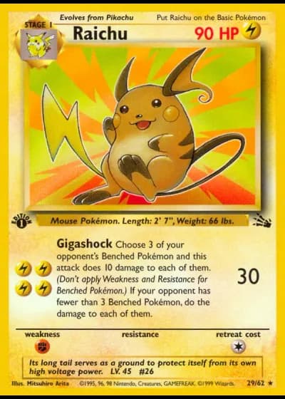 Raichu #29/62 — Fossil