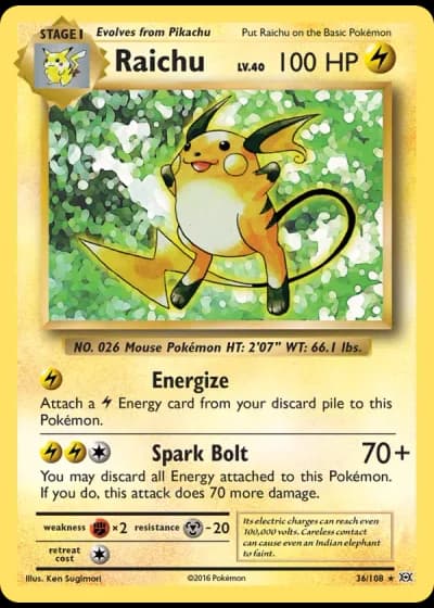 Raichu #36/108 — Evolutions