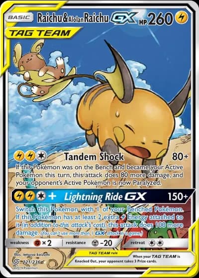 Raichu & Alolan Raichu GX #221 — Unified Minds