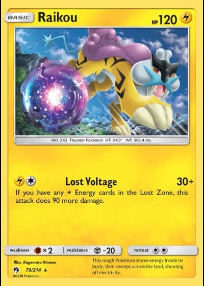 Raikou #79/214 — Lost Thunder