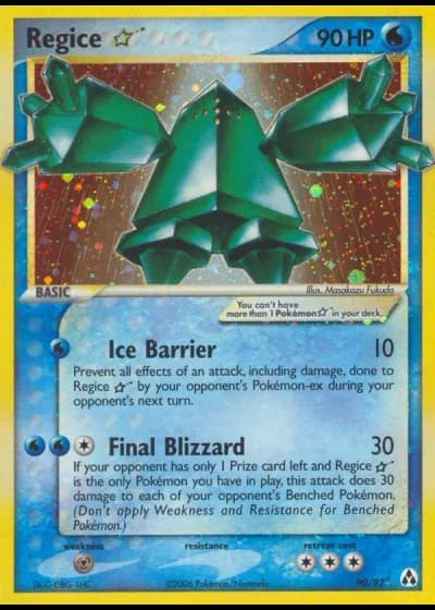 Regice Gold Star #90/92 — Legend Maker