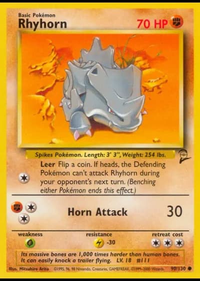 Rhyhorn #90/130 — Base Set 2