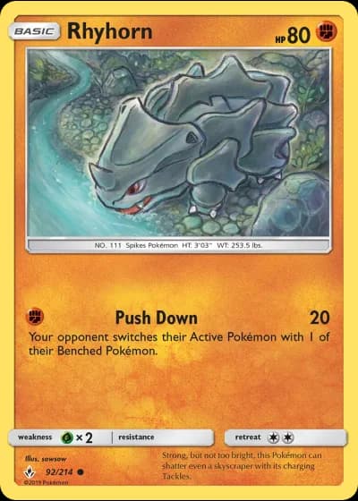 Rhyhorn #92/214 — Unbroken Bonds